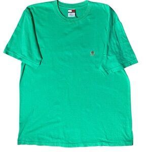 Vintage Tommy Hilfiger Crest T-Shirt Green Made USA Cotton Large